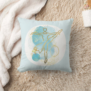Mooie Gouden Ballerina Waterverf Abstract Kussen