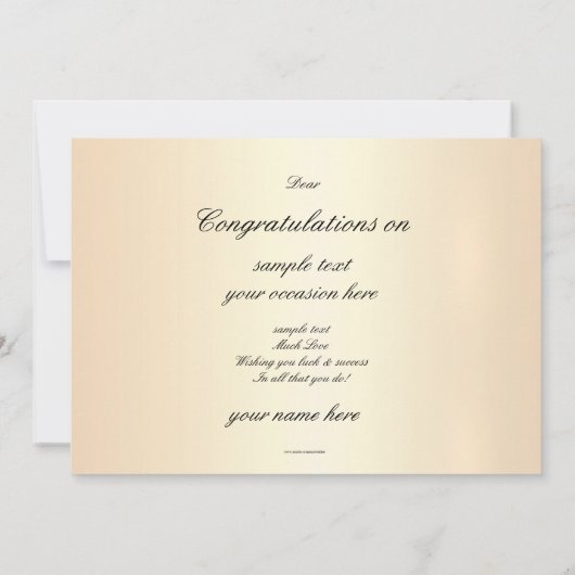 Mooie gouden bloem ontwerp gefeliciteerd kaart (Achterkant)