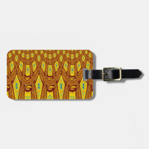Mooie Gouden Bruin Afrikaanse Tribal Print vector Bagagelabel