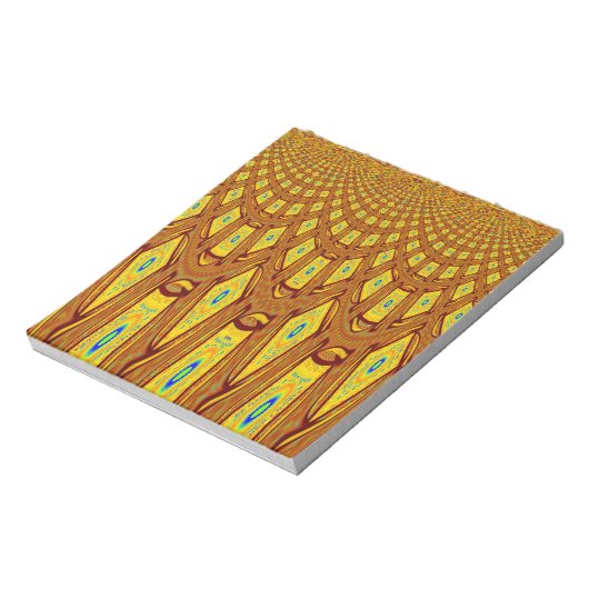 Mooie Gouden Bruin Afrikaanse Tribal Print vector Notitieblok (Gedraaid)