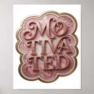 Mooie Gouden GEMOTIVEERDE Tekst Ontwerp Poster