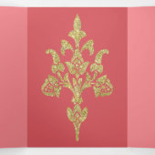 Mooie gouden glitter quinceanera drieluik uitnodiging (Binnenkant midden)