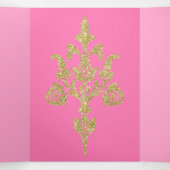 Mooie gouden glitter quinceanera drieluik uitnodiging (Binnenkant midden)