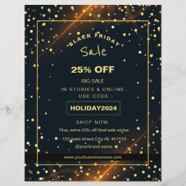 Mooie Gouden Glitters vakantie-uitverkoop promotie Flyer