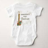 Mooie gouden glitterseremonie Eerste Kerstmis Romper (Achterkant)