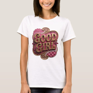 Mooie Gouden GOOD GIRL Design T-shirt