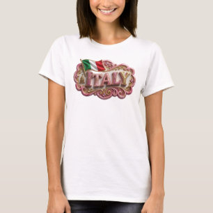 Mooie Gouden ITALY Citaat T-shirt