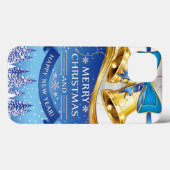 Mooie gouden kerstballetjes met blauwe poot Case-Mate iPhone case (Achterkant (horizontaal))