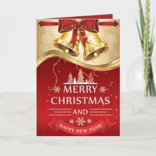 Mooie gouden kerstcellen met rode boer feestdagen kaart