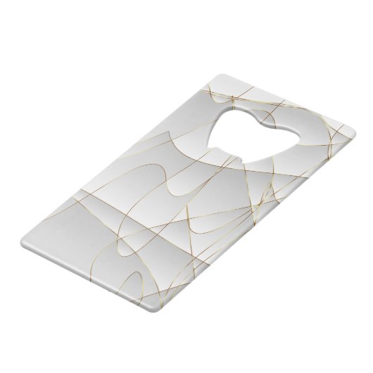 Mooie gouden lijnen kredietkaart flessenopener (Voorkant Gekanteld)