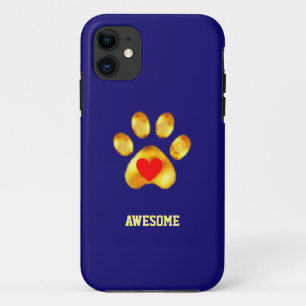 Mooie gouden poot op marineblauw iPhone 11 hoesje