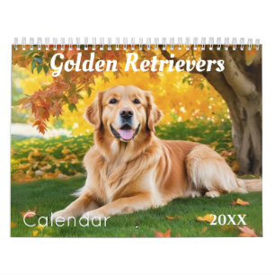 Mooie Gouden Retrievers Hondenliefhebbers Muur Kalender