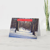 Mooie Gouden Uur Sneeuw Kerstmis Kaart (Voorkant)