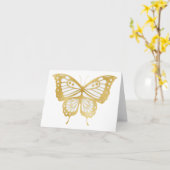 Mooie gouden vlinder BLANK Kaart (Gele Bloem)