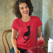 Mooie gracieuze kwaadaardige zwarte kat t-shirt