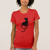 Mooie gracieuze kwaadaardige zwarte kat t-shirt (Voorkant)