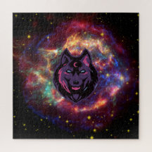 Mooie grafische Wolf Art, Galaxy Background