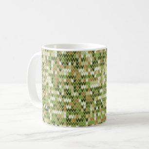 Mooie granny breipatroon in groene olijfkleur koffiemok