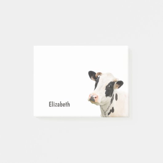 Mooie Grappige Koe Gepersonaliseerde Naam Post-it® Notes (Voorkant)