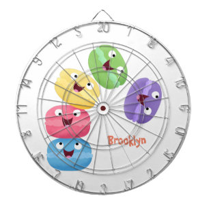 Mooie grappige macarons cartoon illustratie  dartbord