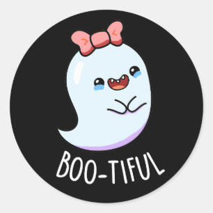 Mooie Grappige Meisjesachtige Halloween Geest Punt Ronde Sticker