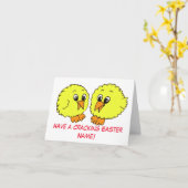 Mooie grappige Pasen-kuikens stripfiguur Kaart (Gele Bloem)