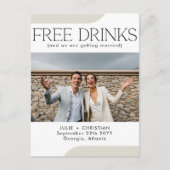 Mooie gratis Drinken bruiloft Bewaar de datum Briefkaart (Voorkant)