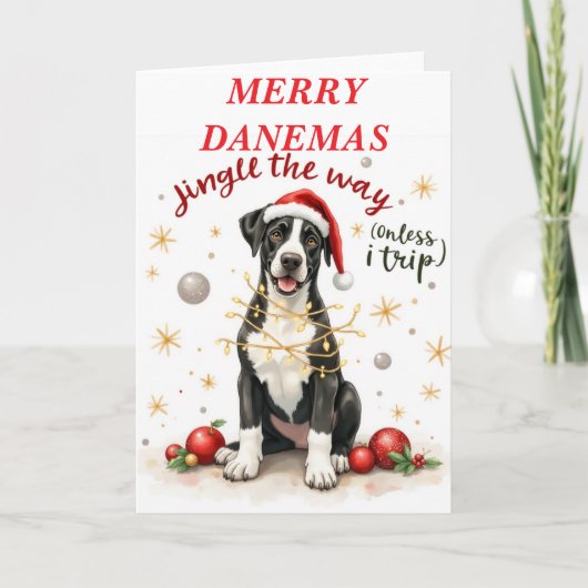 Mooie Great Dane Kerstkaart Kaart (Voorkant)