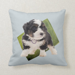 Mooie Green Bernedole Puppy Art  Kussen