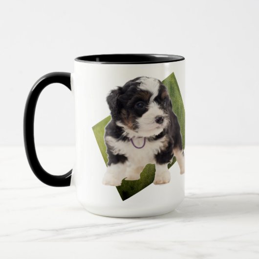 Mooie Green Bernedole Puppy Art Mok (Links)