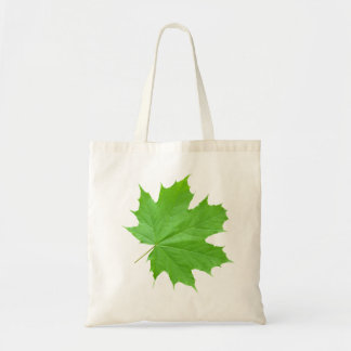 Mooie Green Maple Leaf Happy Tote Bag