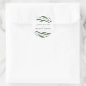 Mooie Greenery Fern Leaf Modern Wedding Favor Ronde Sticker (Tas)