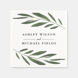 Mooie Greenery Fern Leaf Modern Wedding Servet