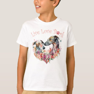 Mooie Greyhound Hond Bloemen T-shirt