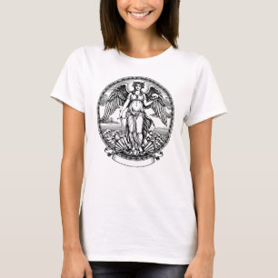 Mooie Griekse gevleugelde engel met zwaard en sche T-shirt