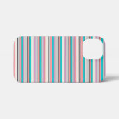 Mooie grijze aqua strepen iPhone hoesje (Achterkant horizontaal)