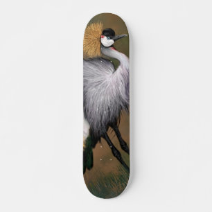 Mooie grijze kraan - gemanipuleerde schilderkunst skateboard