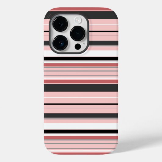 Mooie grijze roze strepen Case-Mate iPhone case (Achterkant)