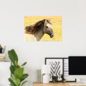 Mooie grijze wilde paard poster (Thuiskantoor)
