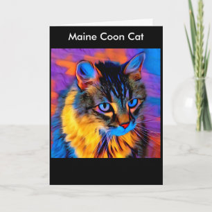 Mooie grillige artistieke Tabby Maine Coon Cat Kaart