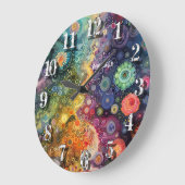 Mooie grillige kleurrijke terug naar school grote klok (Hoek)