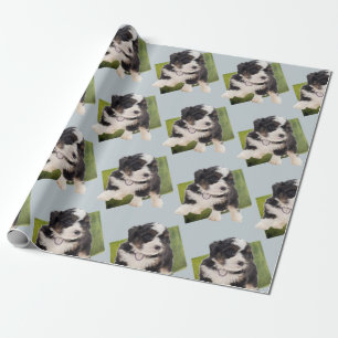 Mooie groene Bernedole Puppy Art Cadeaupapier