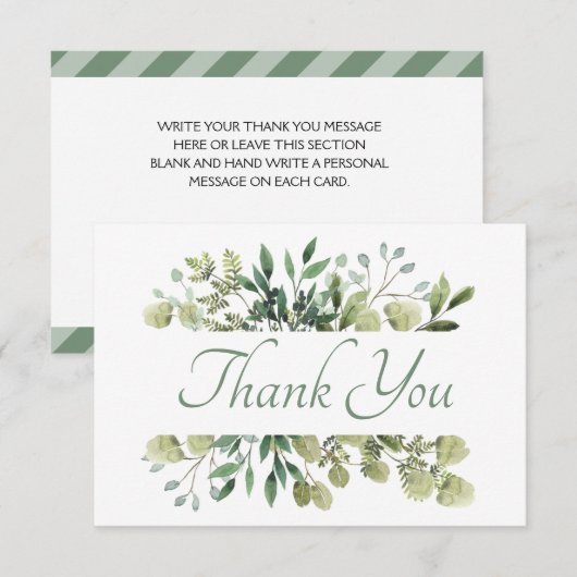 Mooie Groene Bladeren Bedankkaart (Voorkant / Achterkant)