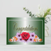 Mooie groene bloemen ontwerp gefeliciteerd kaart (Staand voorkant)