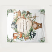Mooie groene bosdieren Baby Shower Wandkleed (Voorkant (horizontaal))