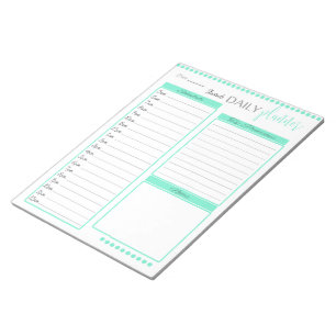 Mooie groene dagelijkse planner aangepaste notitie notitieblok