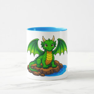 Mooie groene draak mok