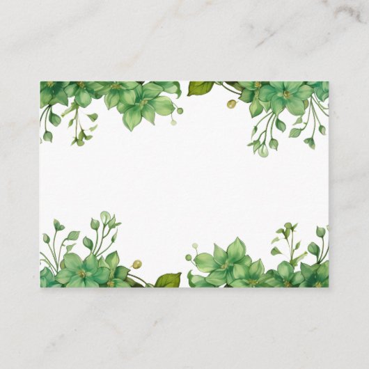 Mooie groene en gestreepte huwelijksdetails informatiekaartje (Achterkant)