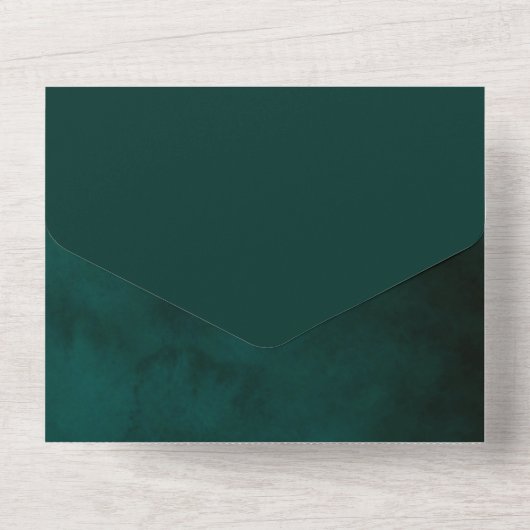 Mooie Groene en witte bruiloft All In One Uitnodiging (Achterkant)