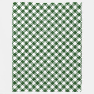 Mooie groene en witte diagonaal Gingham Plaid Fleece Deken